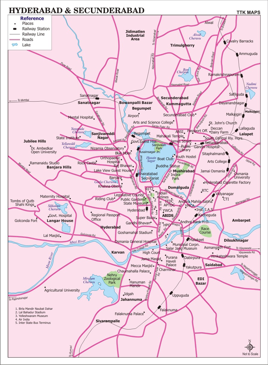 Hyderabad Secsousabad City carte